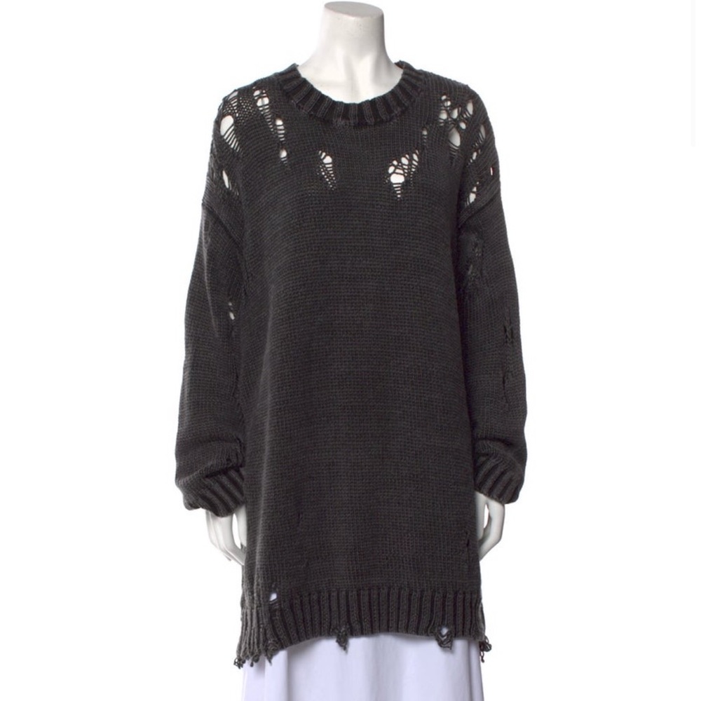 R13 Oversized Distressed Cotton Sweater